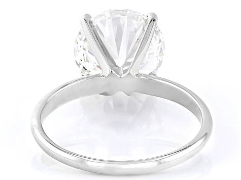 14k White Gold 4.00ct Round White IGI Certified Lab-Grown Diamond Solitaire Ring F/VS1