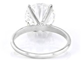 14k White Gold 4.00ct Round White IGI Certified Lab-Grown Diamond Solitaire Ring F/VS1