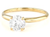 14k Yellow Gold 1.10ct Round White IGI Certified Lab-Grown Diamond Solitaire Ring F/VS1