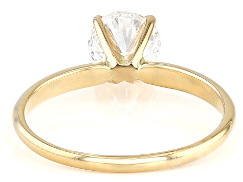 14k Yellow Gold 1.10ct Round White IGI Certified Lab-Grown Diamond Solitaire Ring F/VS1