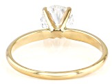 14k Yellow Gold 1.10ct Round White IGI Certified Lab-Grown Diamond Solitaire Ring F/VS1