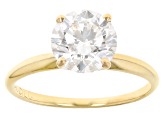 14k Yellow Gold 2.00ct Round White IGI Certified Lab-Grown Diamond Solitaire Ring F/VS1