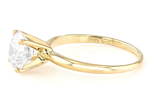 14k Yellow Gold 2.00ct Round White IGI Certified Lab-Grown Diamond Solitaire Ring F/VS1