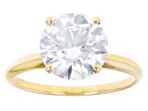 14k Yellow Gold 3.00ct Round White IGI Certified Lab-Grown Diamond Solitaire Ring F/VS1