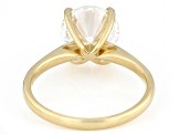 Certified Round White Lab-Grown Diamond F VS1 14K Yellow Gold Solitaire Ring 3.00ct