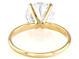 14k Yellow Gold 3.00ct Round White IGI Certified Lab-Grown Diamond Solitaire Ring F/VS1