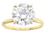 14k Yellow Gold 4.00ct Round White IGI Certified Lab-Grown Diamond Solitaire Ring F/VS1