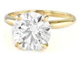 14k Yellow Gold 4.00ct Round White IGI Certified Lab-Grown Diamond Solitaire Ring F/VS1