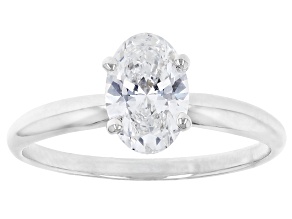 14k White Gold 1.10ct Oval White IGI Certified Lab-Grown Diamond Solitaire Ring F/VS1