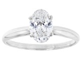 14k White Gold 1.10ct Oval White IGI Certified Lab-Grown Diamond Solitaire Ring F/VS1