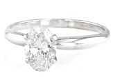 14k White Gold 1.10ct Oval White IGI Certified Lab-Grown Diamond Solitaire Ring F/VS1