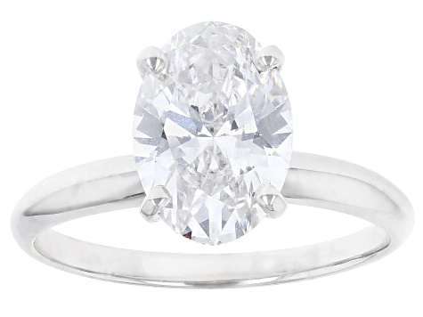 14k White Gold 2.00ct Oval White IGI Certified Lab-Grown Diamond Solitaire Ring F/VS1