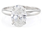 14k White Gold 2.00ct Oval White IGI Certified Lab-Grown Diamond Solitaire Ring F/VS1