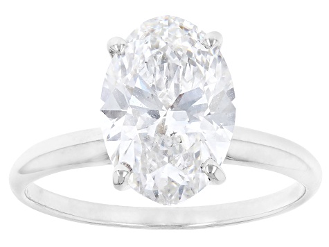 14k White Gold 3.00ct Oval White IGI Certified Lab-Grown Diamond Solitaire Ring F/VS1