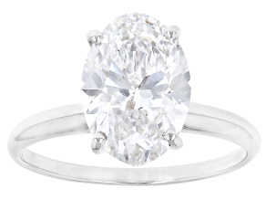 14k White Gold 3.00ct Oval White IGI Certified Lab-Grown Diamond Solitaire Ring F/VS1