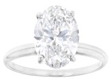 14k White Gold 3.00ct Oval White IGI Certified Lab-Grown Diamond Solitaire Ring F/VS1