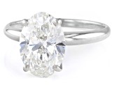 14k White Gold 3.00ct Oval White IGI Certified Lab-Grown Diamond Solitaire Ring F/VS1