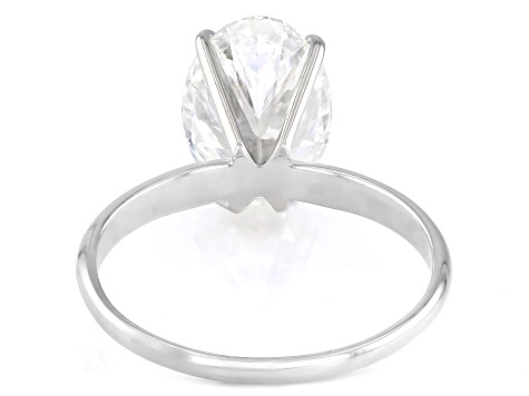 14k White Gold 3.00ct Oval White IGI Certified Lab-Grown Diamond Solitaire Ring F/VS1