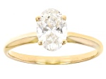 14k Yellow Gold 1.10ct Oval White IGI Certified Lab-Grown Diamond Solitaire Ring F/VS1