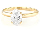 14k Yellow Gold 1.10ct Oval White IGI Certified Lab-Grown Diamond Solitaire Ring F/VS1