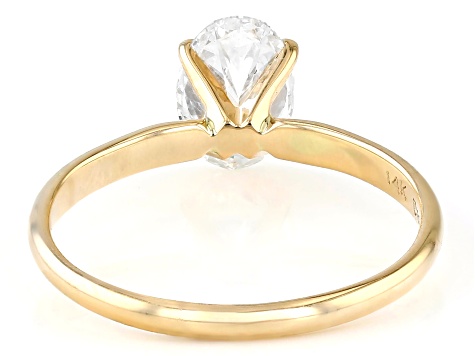 14k Yellow Gold 1.10ct Oval White IGI Certified Lab-Grown Diamond Solitaire Ring F/VS1