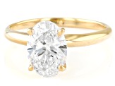 14k Yellow Gold 2.00ct Oval White IGI Certified Lab-Grown Diamond Solitaire Ring F/VS1