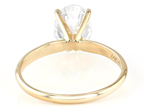 14k Yellow Gold 2.00ct Oval White IGI Certified Lab-Grown Diamond Solitaire Ring F/VS1