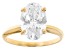 14k Yellow Gold 3.00ct Oval White IGI Certified Lab-Grown Diamond Solitaire Ring F/VS1