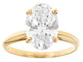 14k Yellow Gold 3.00ct Oval White IGI Certified Lab-Grown Diamond Solitaire Ring F/VS1