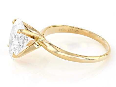 14k Yellow Gold 3.00ct Oval White IGI Certified Lab-Grown Diamond Solitaire Ring F/VS1