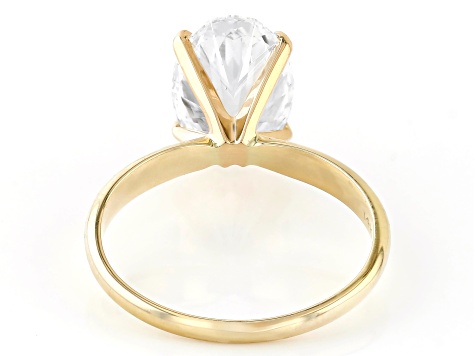 14k Yellow Gold 3.00ct Oval White IGI Certified Lab-Grown Diamond Solitaire Ring F/VS1