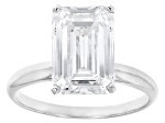 14k White Gold 4.00ct Emerald Cut White IGI Certified Lab-Grown Diamond Solitaire Ring F/VS1