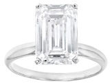 14k White Gold 4.00ct Emerald Cut White IGI Certified Lab-Grown Diamond Solitaire Ring F/VS1
