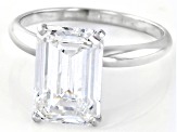 14k White Gold 4.00ct Emerald Cut White IGI Certified Lab-Grown Diamond Solitaire Ring F/VS1