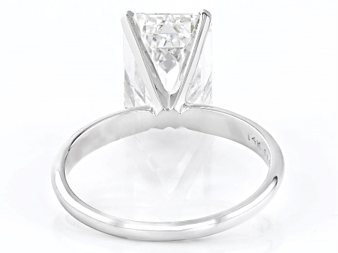 14k White Gold 4.00ct Emerald Cut White IGI Certified Lab-Grown Diamond Solitaire Ring F/VS1