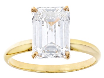 14k Yellow Gold Emerald Cut White IGI Certified Lab-Grown Diamond Solitaire Ring 2.00ct F/VS1