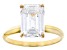 14k Yellow Gold 4.00ct Emerald Cut White IGI Certified Lab-Grown Diamond Solitaire Ring F/VS1