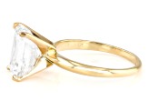 14k Yellow Gold 4.00ct Emerald Cut White IGI Certified Lab-Grown Diamond Solitaire Ring F/VS1