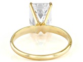 14k Yellow Gold 4.00ct Emerald Cut White IGI Certified Lab-Grown Diamond Solitaire Ring F/VS1