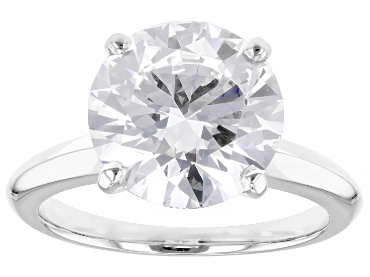 14k White Gold Round White IGI Certified Lab-Grown Diamond Solitaire Ring 5.00ct F/VS1