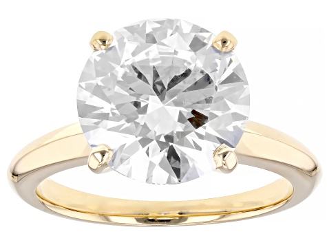 14k Yellow Gold Round White IGI Certified Lab-Grown Diamond Solitaire Ring 5.00ct F/VS1