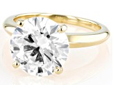 14k Yellow Gold Round White IGI Certified Lab-Grown Diamond Solitaire Ring 5.00ct F/VS1