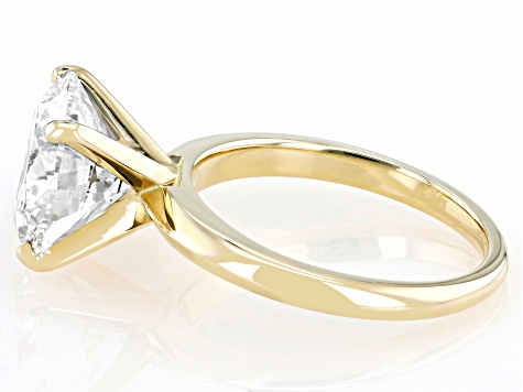 14k Yellow Gold Round White IGI Certified Lab-Grown Diamond Solitaire Ring 5.00ct F/VS1