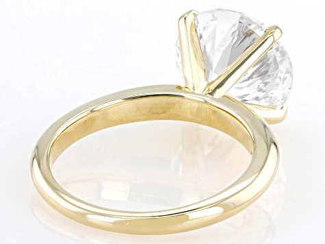 14k Yellow Gold Round White IGI Certified Lab-Grown Diamond Solitaire Ring 5.00ct F/VS1