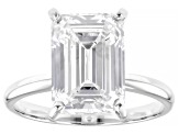 14k White Gold Emerald Cut White IGI Certified Lab-Grown Diamond Solitaire Ring 5.00ct F/VS1