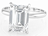 14k White Gold Emerald Cut White IGI Certified Lab-Grown Diamond Solitaire Ring 5.00ct F/VS1
