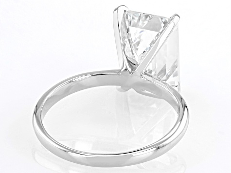14k White Gold Emerald Cut White IGI Certified Lab-Grown Diamond Solitaire Ring 5.00ct F/VS1