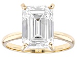14k Yellow Gold Emerald Cut White IGI Certified Lab-Grown Diamond Solitaire Ring 5.00ct F/VS1