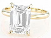 14k Yellow Gold Emerald Cut White IGI Certified Lab-Grown Diamond Solitaire Ring 5.00ct F/VS1