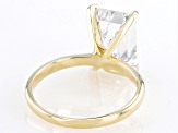 14k Yellow Gold Emerald Cut White IGI Certified Lab-Grown Diamond Solitaire Ring 5.00ct F/VS1